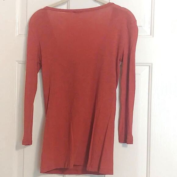 J. Crew Silk Accented Pullover Crew Top XS Burnt Orange - Picture 3 of 5